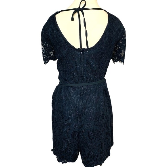 Maurices Black Lace Romper Shorts V Neck Rap Short Sleeves Frayed Hem Sz XL - Picture 4 of 16
